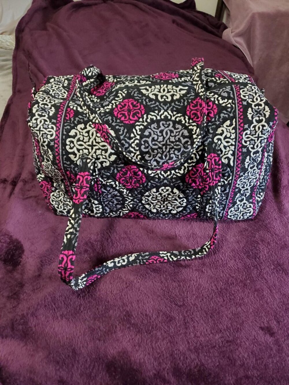 Vera Bradley Large Duffle Bag - Canterberry Magenta